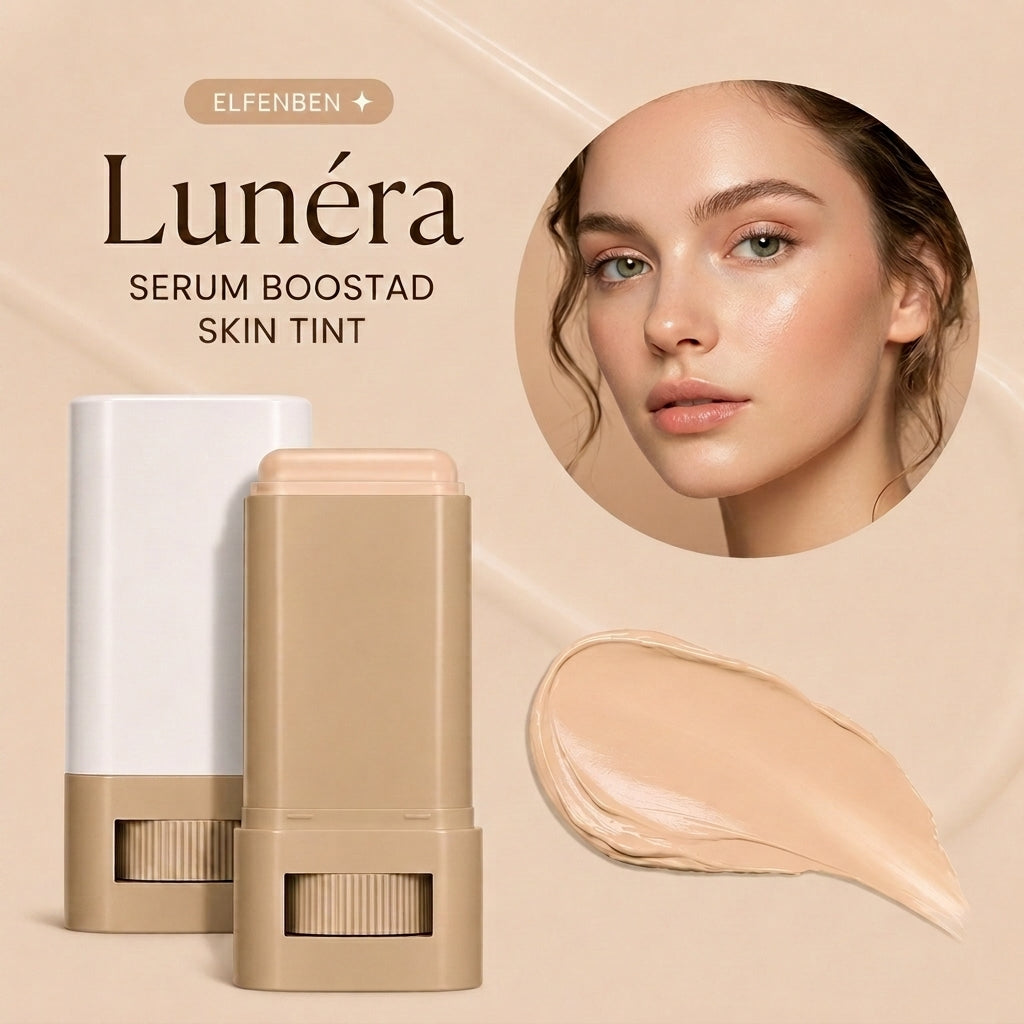 Lunéra skin tint stick i nyansen Elfenben med färgprov på hud