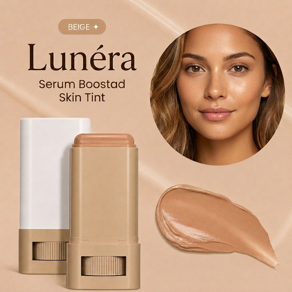 Lunéra skin tint stick i nyansen Beige med färgprov på hud